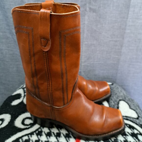 Men Vintage Brown Leather Landis Western Campus Boots main image 5